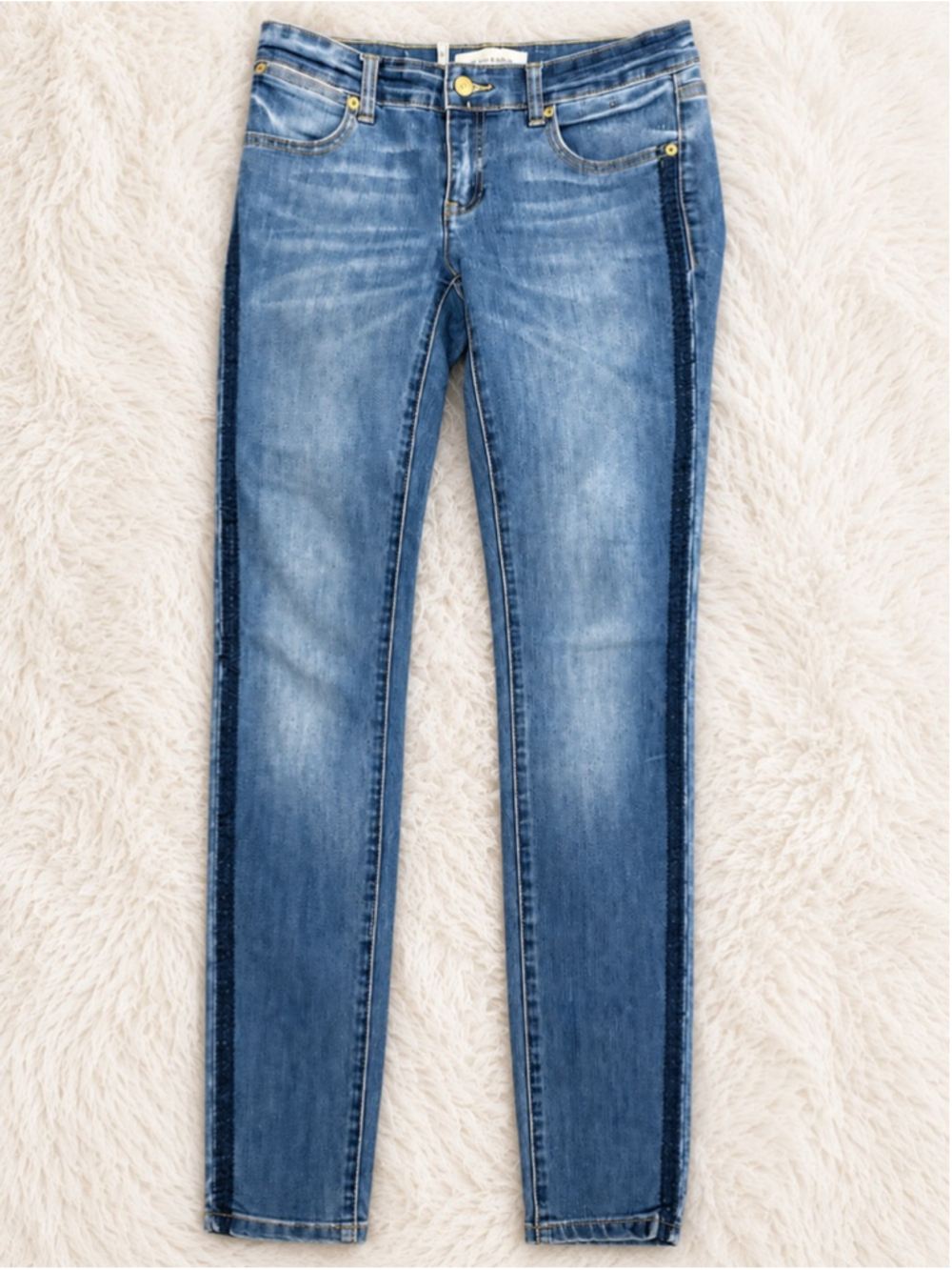 Henry & Belle Lila Skinny Jeans Women's Size 27 Blue Denim Side Stripe Stretch S